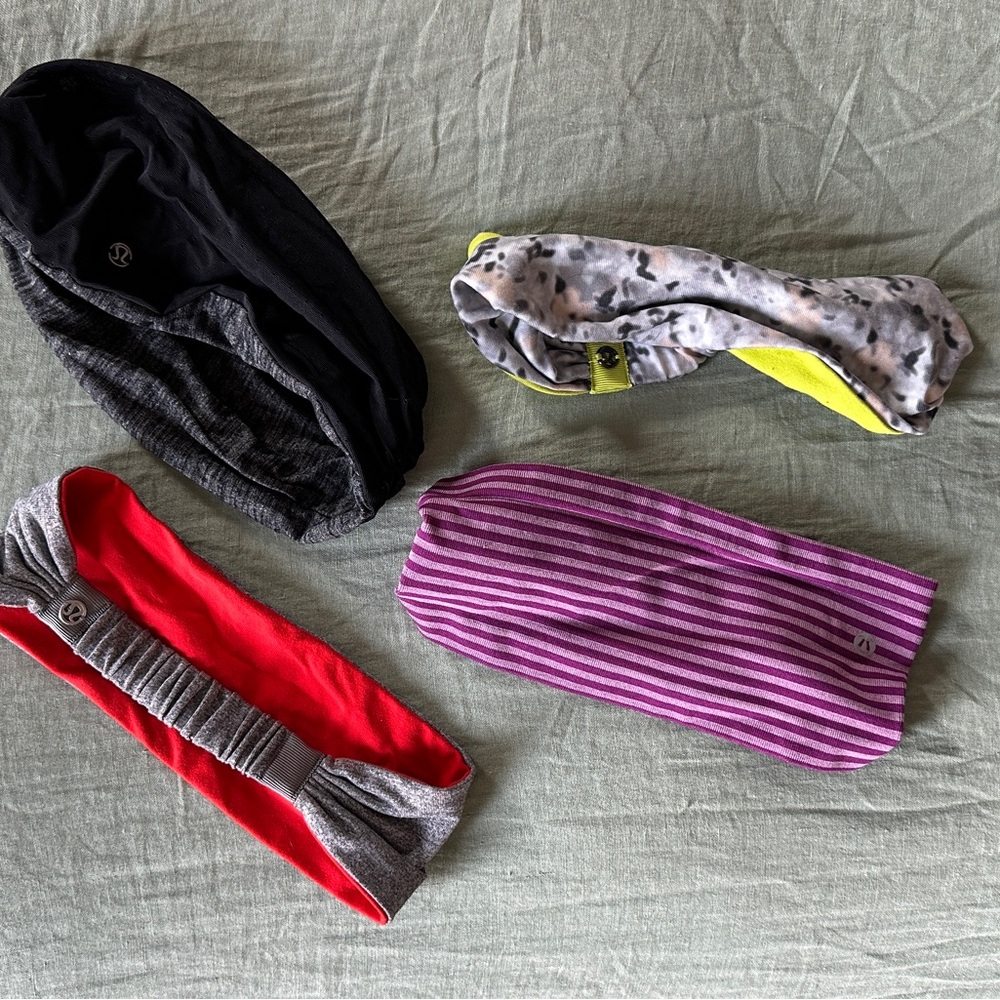 Assorted lululemon athletica Headbands - Black, Red, Purple, Gray